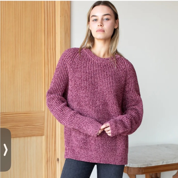 NWT Emerson Fry Sweater RYAN - MARLED DUSTY ROSE + MERLOT ORGANIC - Picture 3 of 7